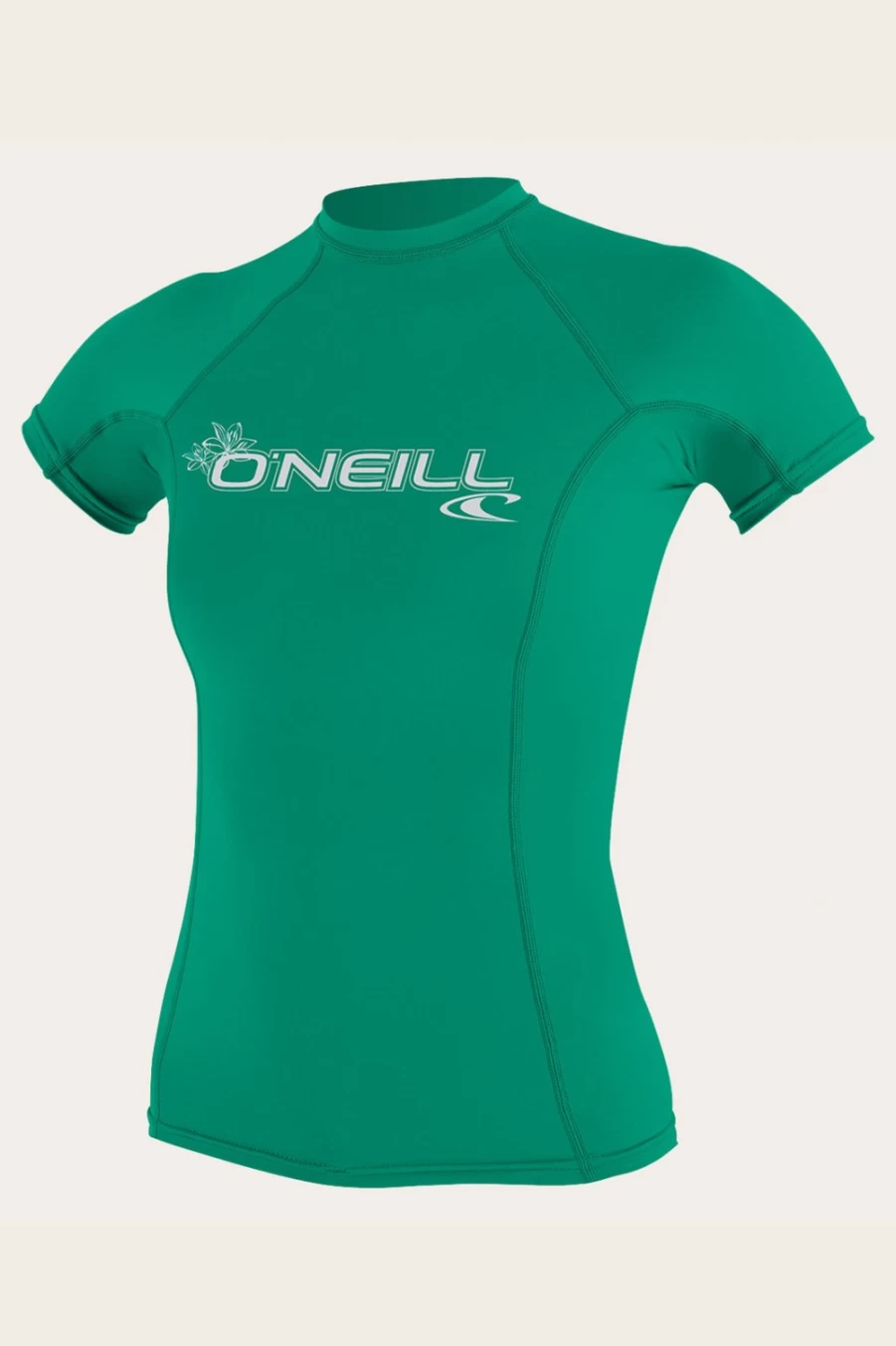 O'Neill Women's Seaglass 50+ UPF Sun Protection Short Sleeve Rash Guard Swim Shirt