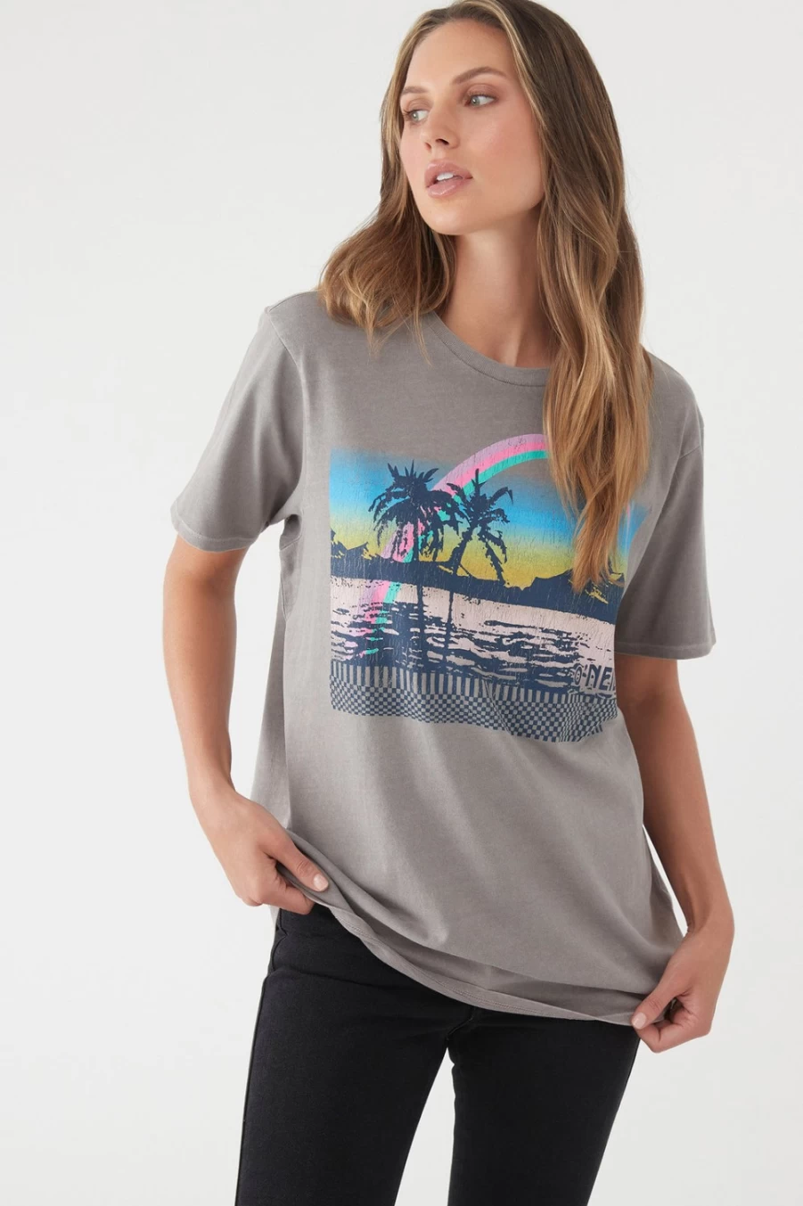 O'Neill Women's Lagoon Tee - Grey Casual Comfort T-Shirt