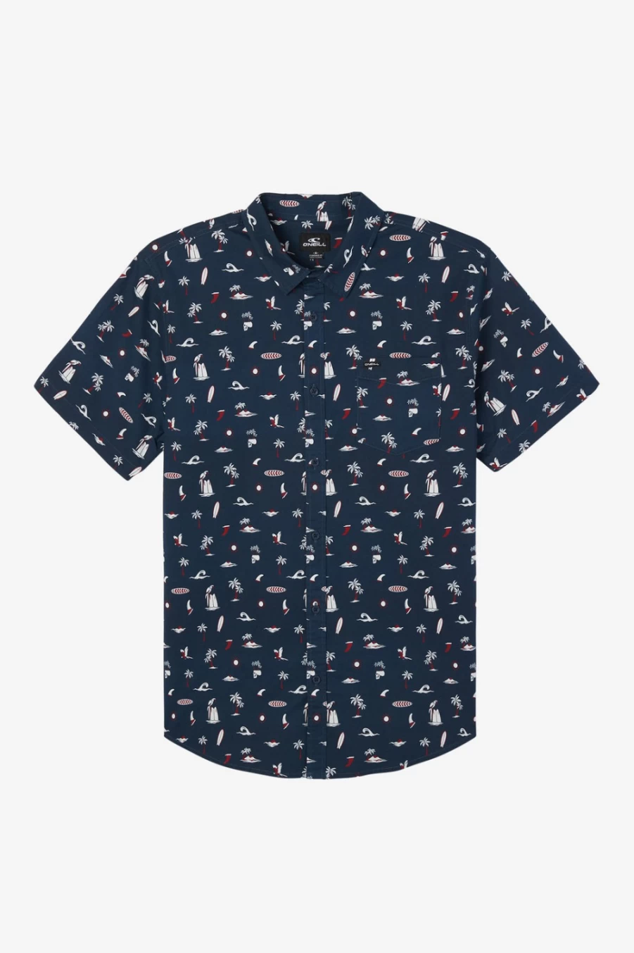 O'Neill Men's Navy Quiver Stretch Modern Shirt - Comfortable Stylish Casual Wear