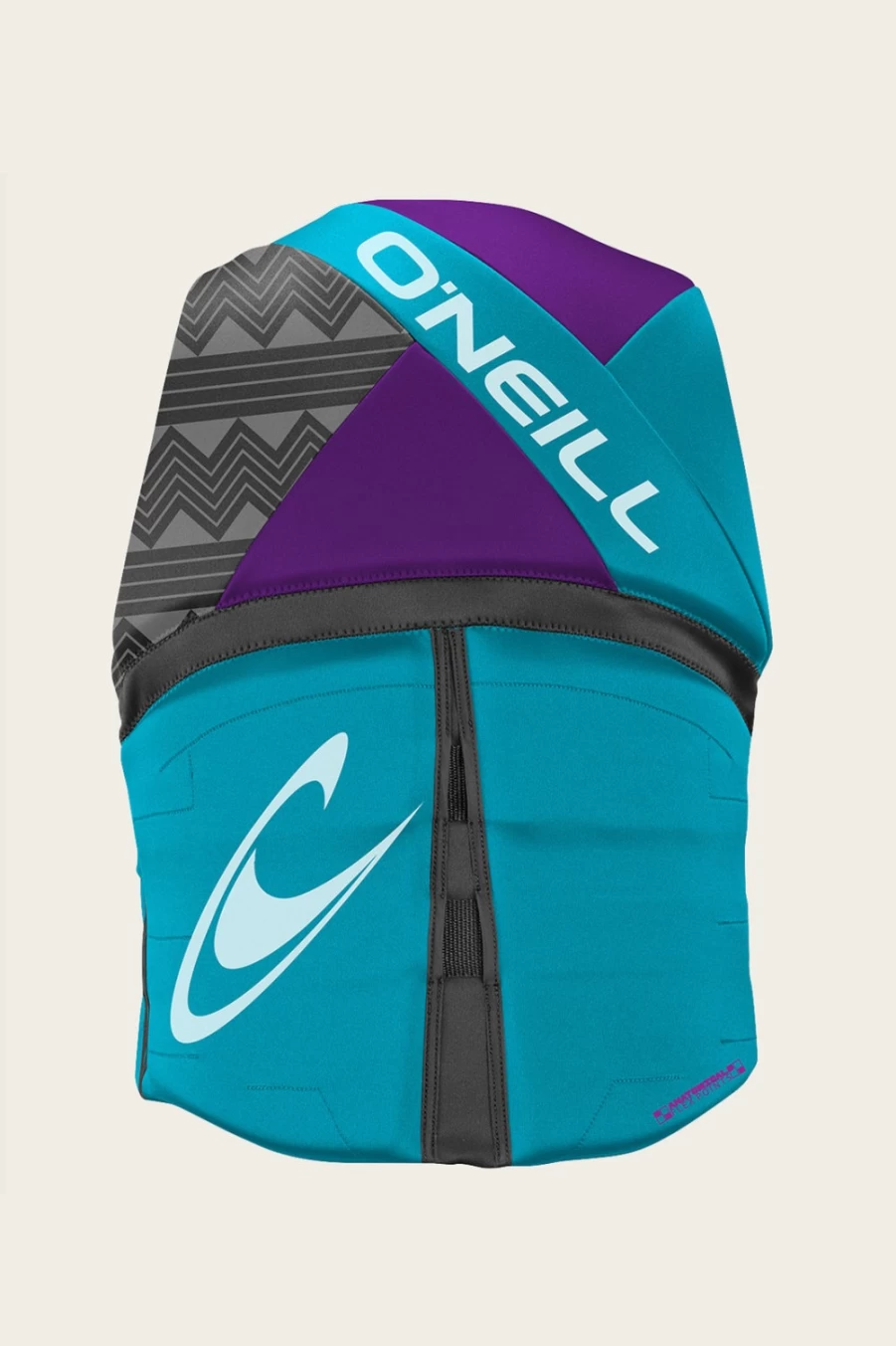 O'Neill Women's Reactor USCG Approved Life Vest - TRQ/UV/GRP Color, Comfortable & Safe Flotation Device for Water Activities