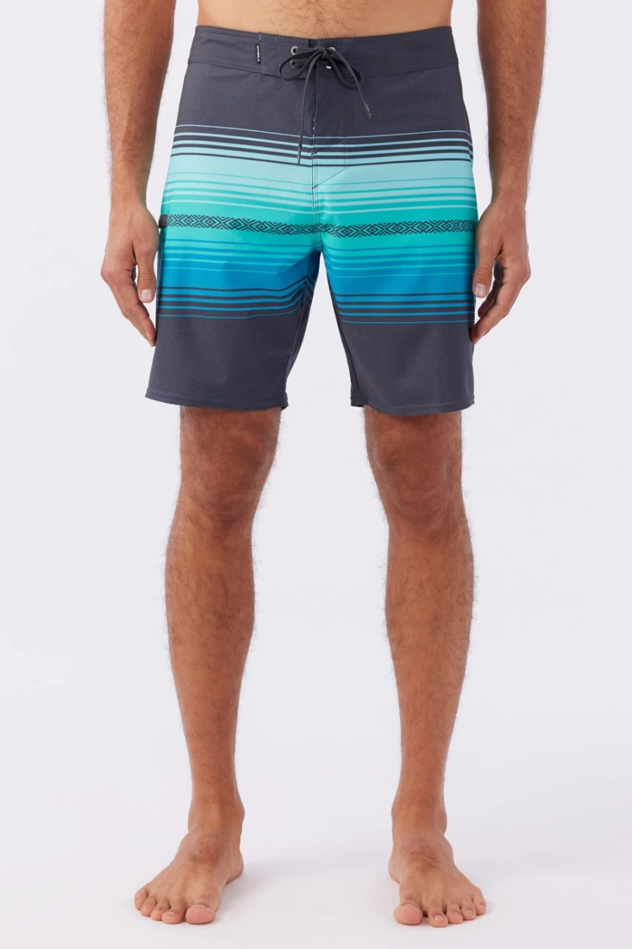 O'Neill Men's Hyperfreak Heat Stripe Line 19" Boardshorts - Graphite