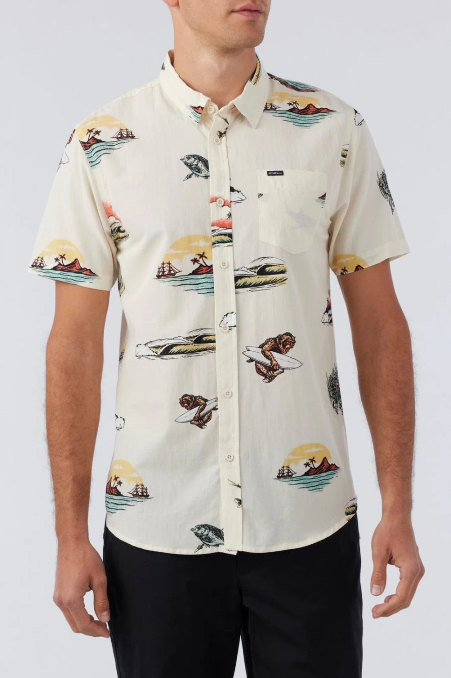 O'Neill Men's Eco Modern Artist Oasis Shirt in Cream