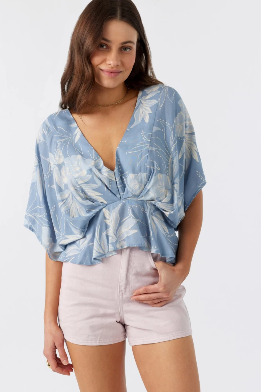 O'Neill Women's Carey Top in Chambray - Stylish Casual Blouse for Everyday Wear
