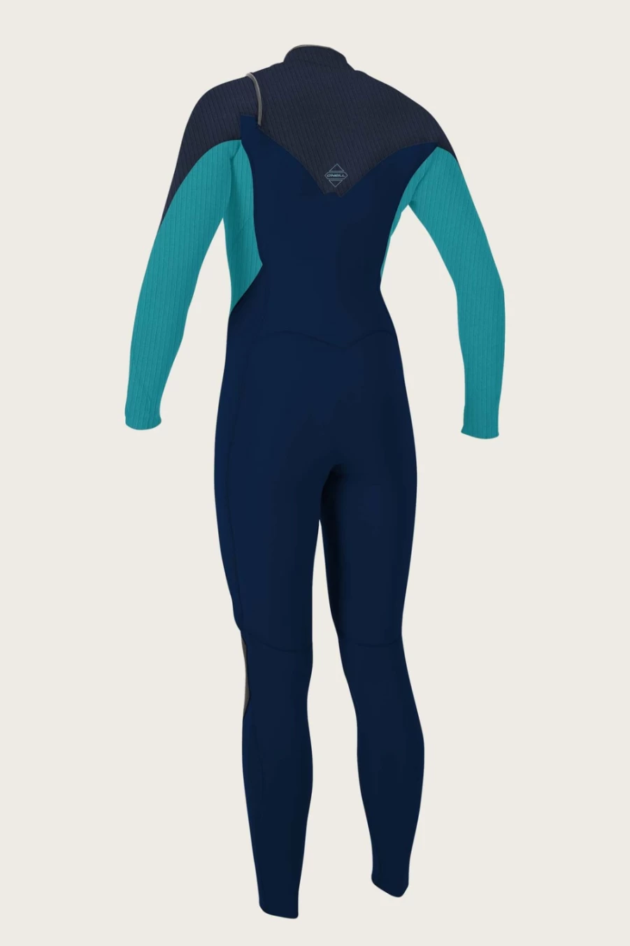 O'Neill Women's Hyperfreak 4/3mm Chest Zip Full Wetsuit - Abys/Turq