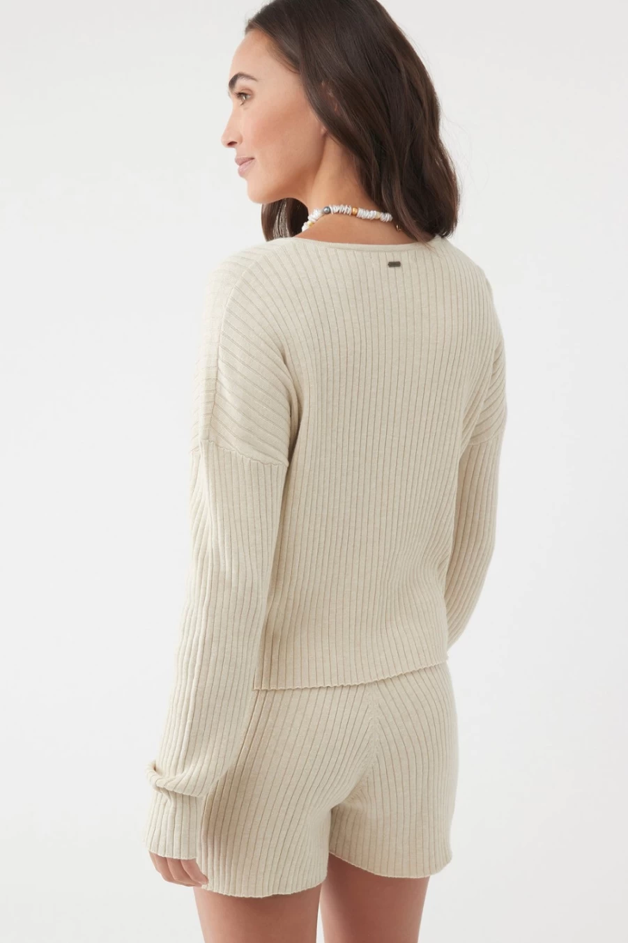 O'Neill Women's Marla Long Sleeve Sweater in Oatmeal - Cozy Knit Pullover for Women