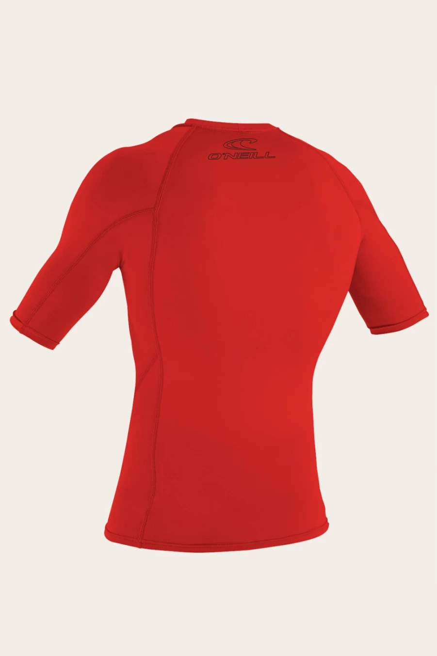 O'Neill Men's Red Basic Skins 50+ S/S Rash Guard - UPF Sun Protection Swim Shirt