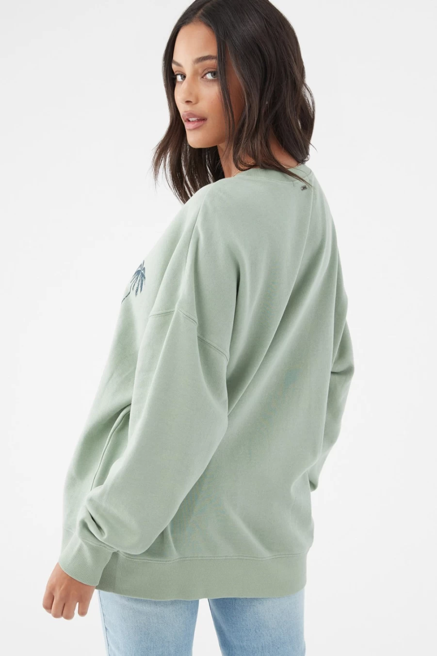 O'Neill Women's Sage Green Paradise Now Oversized Fleece Jacket