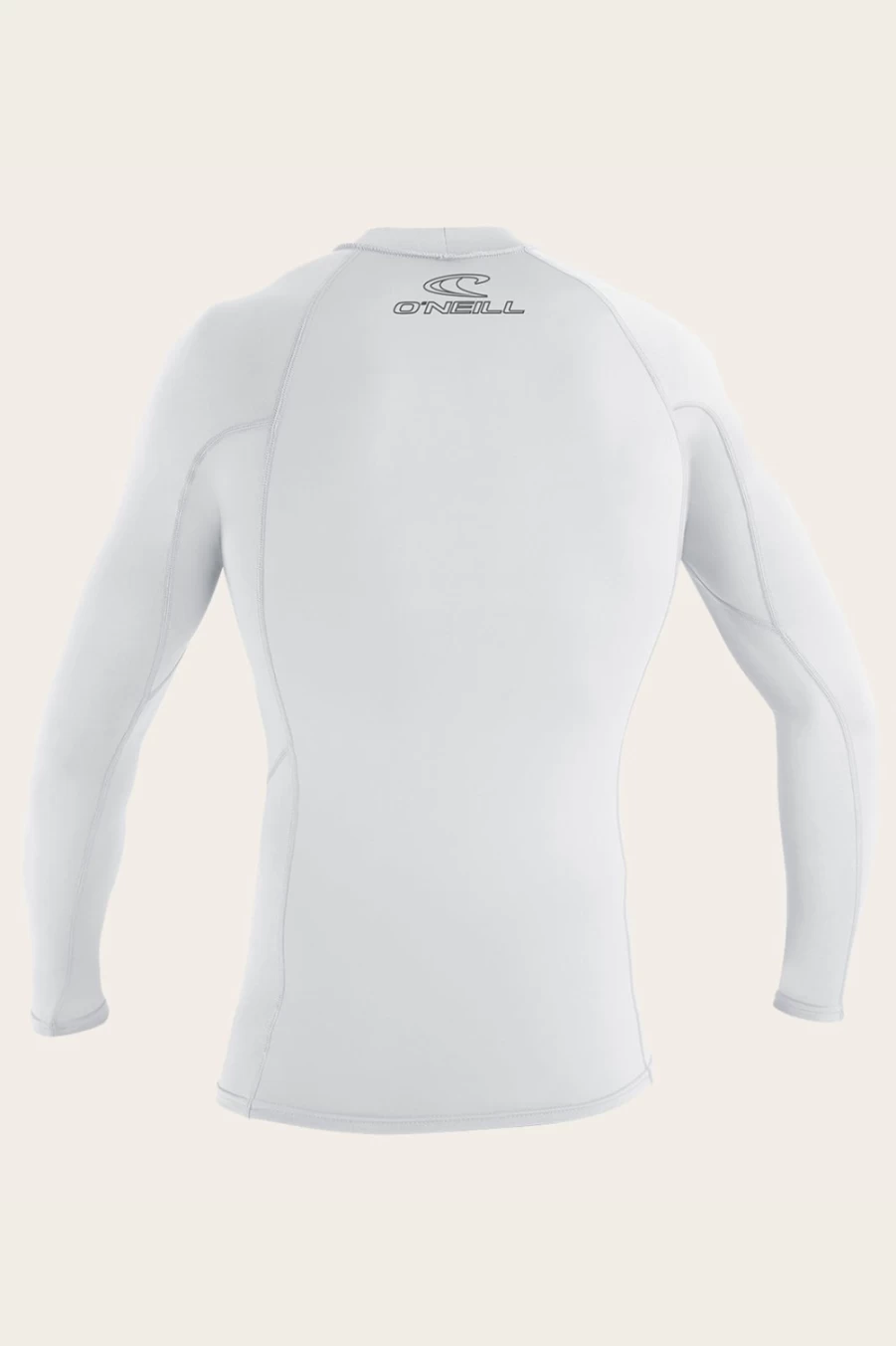 O'Neill Men's Basic Skins 50+ Long Sleeve Rash Guard - White UPF Sun Protection Surf Shirt