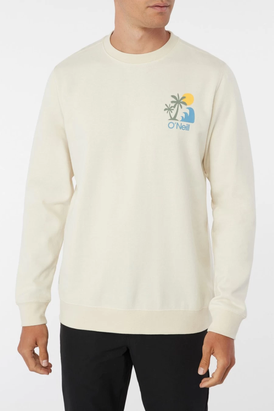 O'Neill Men's Cream Mythic Palms Fleece Pullover - Originals Collection