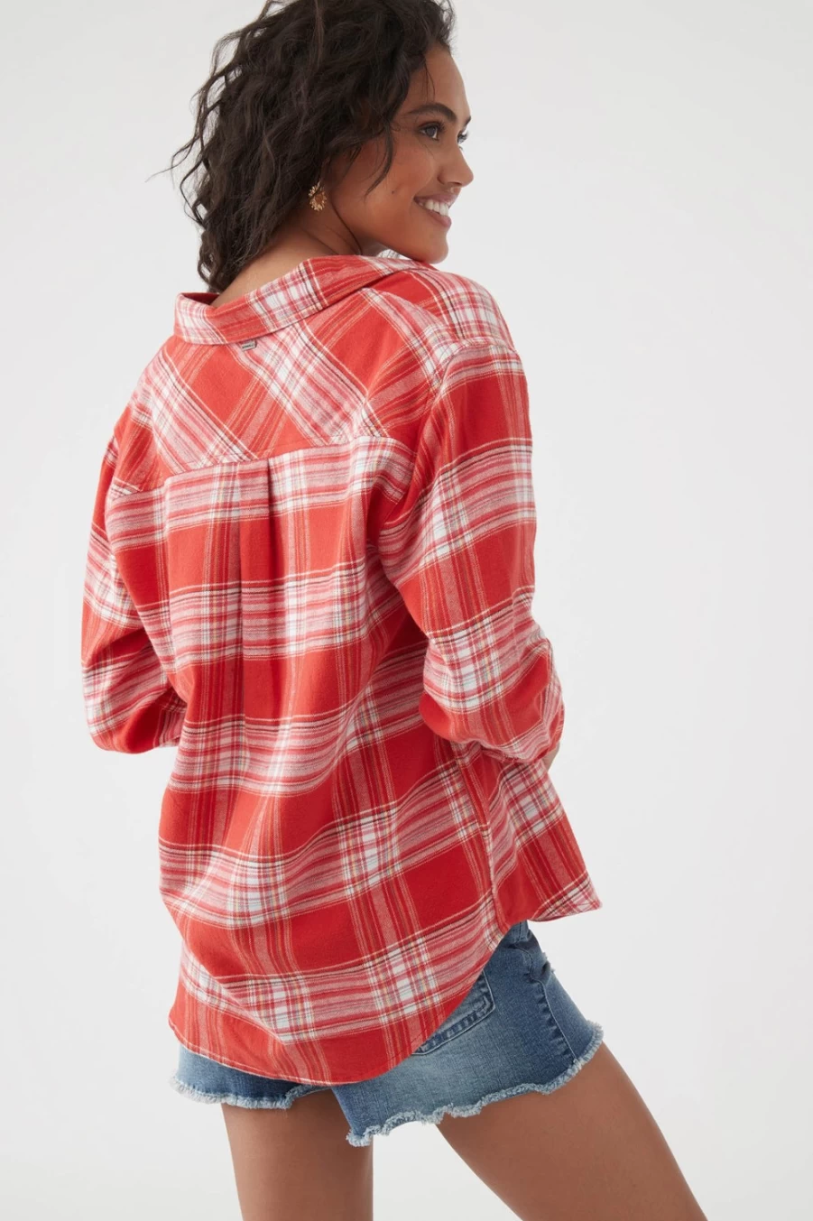 O'Neill Women's Redhot Logan Flannel Top - Soft Plaid Shirt for Women