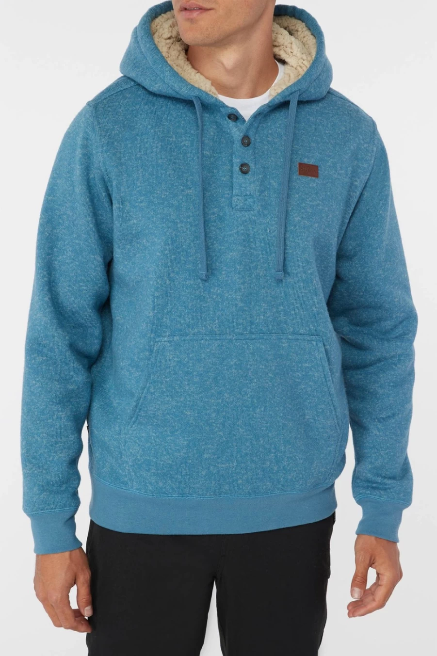 O'Neill Men's Renzo Hooded Fleece Jacket in Blueshadow - Lightweight & Warm Winter Pullover