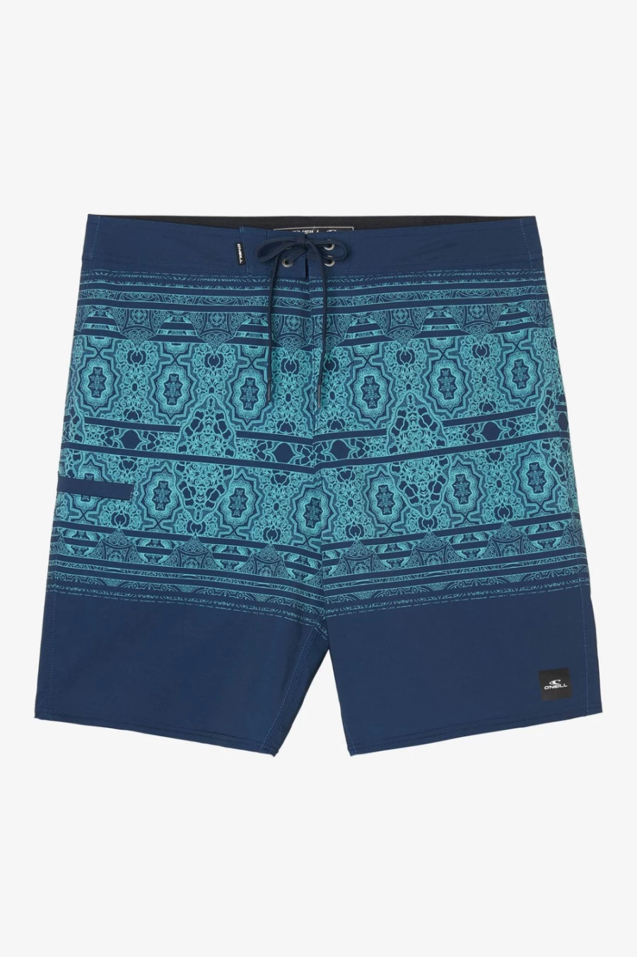 O'Neill Men's Hyperfreak Heat Print 20" Boardshorts in Navy