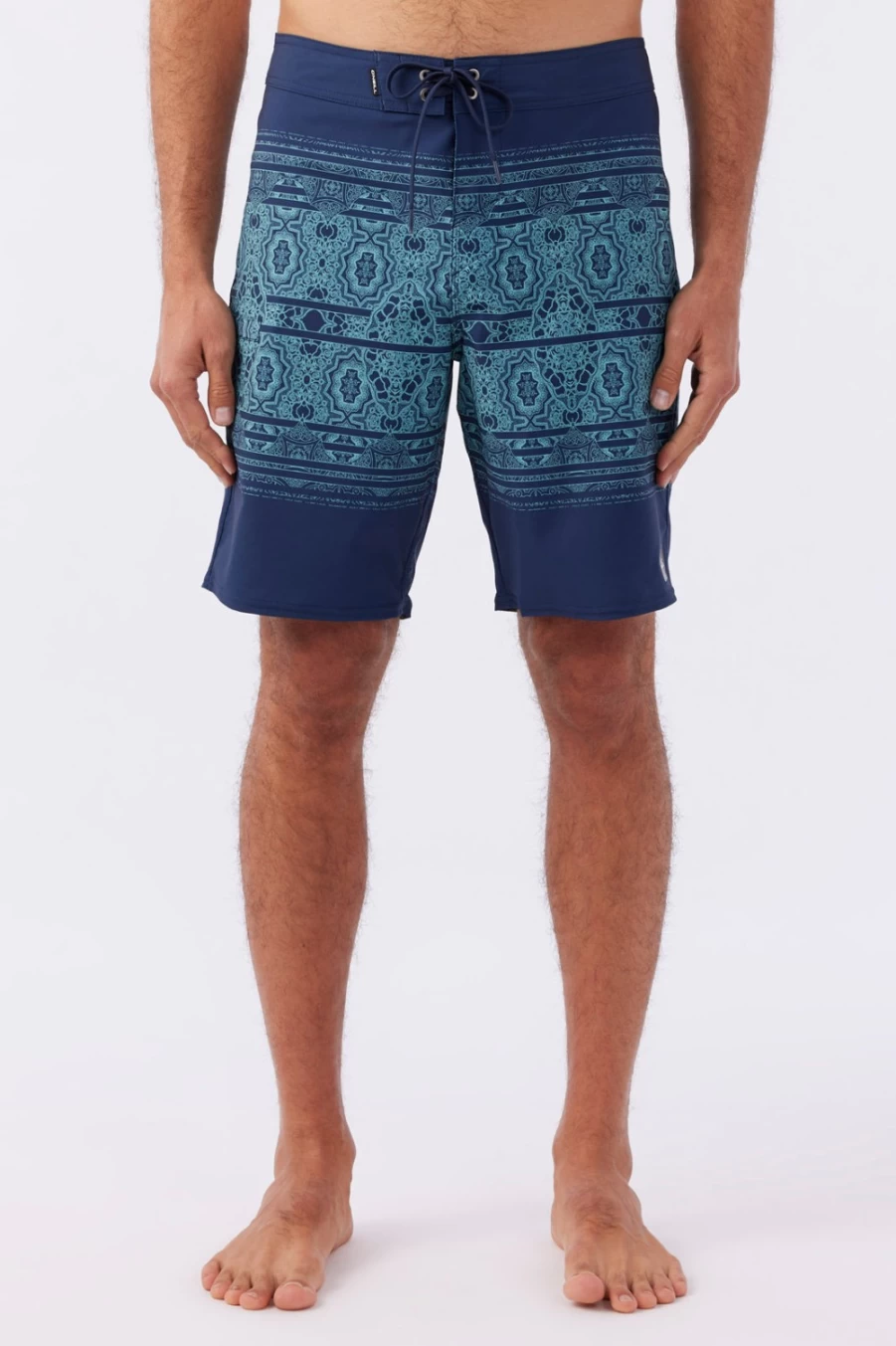 O'Neill Men's Hyperfreak Heat Print 20" Boardshorts in Navy