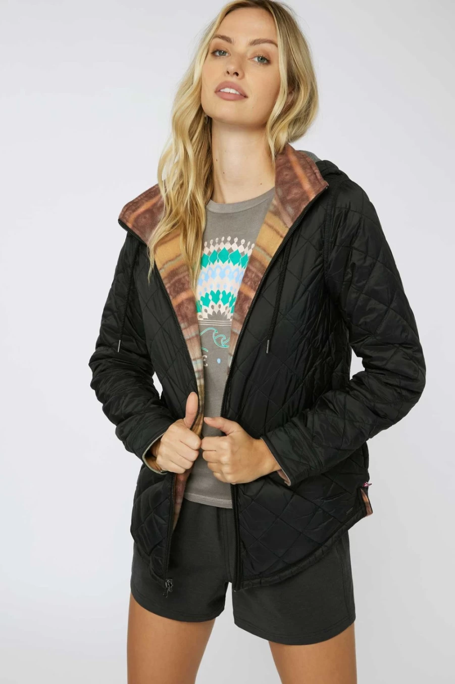 O'Neill Women's Black Quilted Revo Superfleece Jacket - Warm Fleece Outerwear