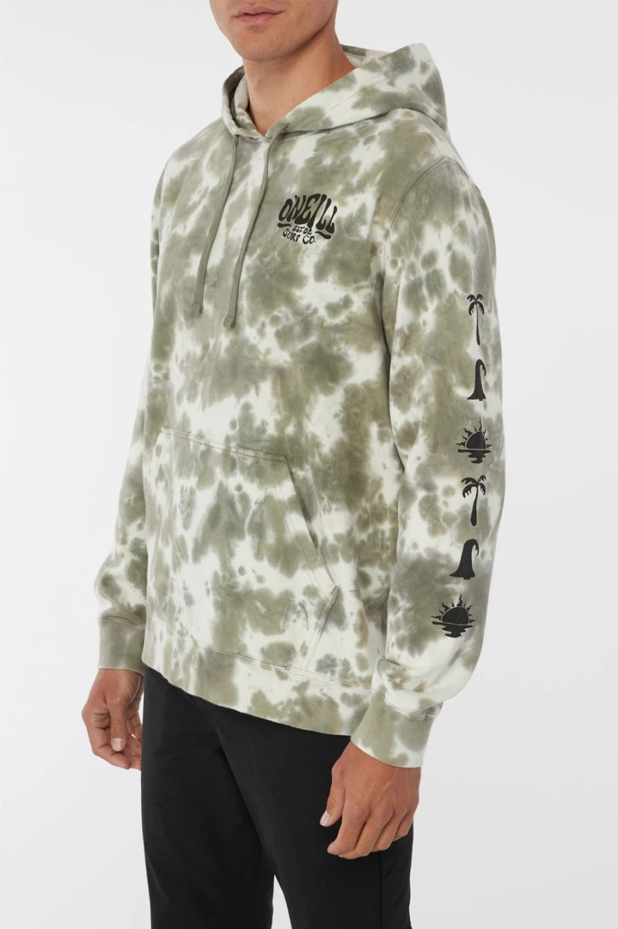 O'Neill Men's Bayou Pullover Fleece Jacket in Dark Olive - Warm & Comfortable