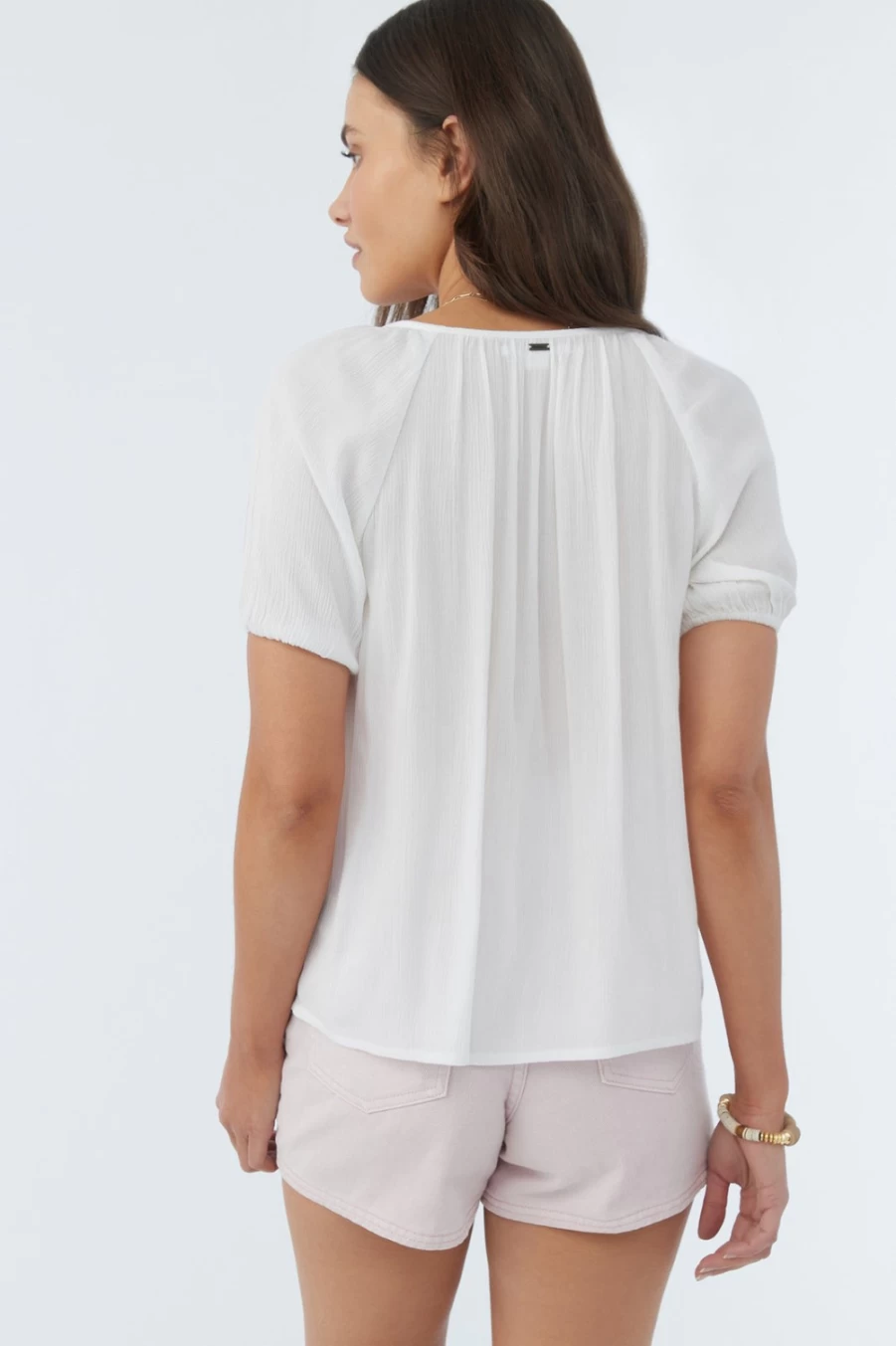 O'Neill Women's Lindy Top - White Casual Comfort Fit Blouse