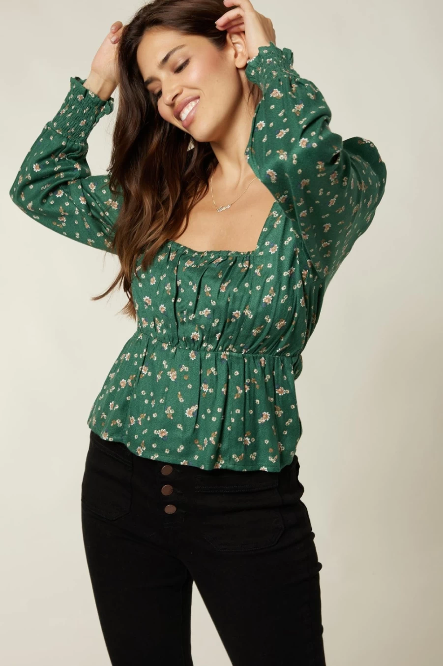 O'Neill Women's Colette Top in Emerald Green - Stylish Casual Wear