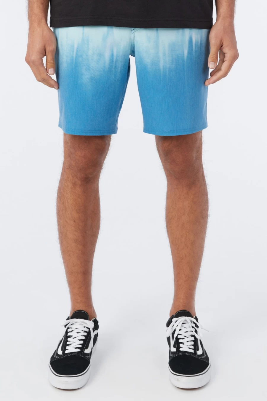 O'Neill Men's Stockton Print E-Waist 18" Hybrid Shorts in Medium Blue