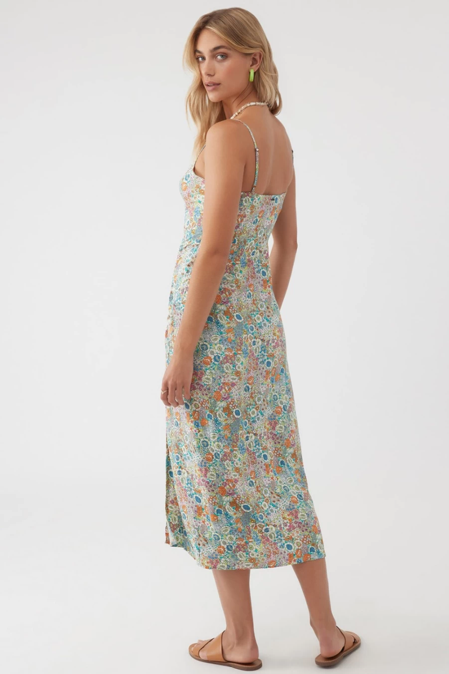 O'Neill Women's Tavia Midi Dress - Multicolored Floral Summer Casual Dress