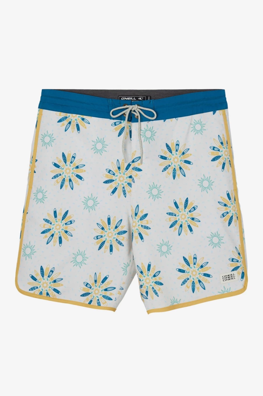 O'Neill Men's Cruzer Scallop 18" Boardshorts in Cream - Quick-Dry Swim Trunks for Men