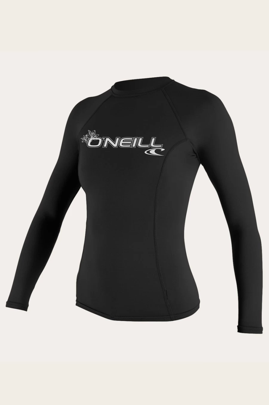 O'Neill Women's Black Long Sleeve Rash Guard - UPF 50+ Sun Protection Swim Shirt