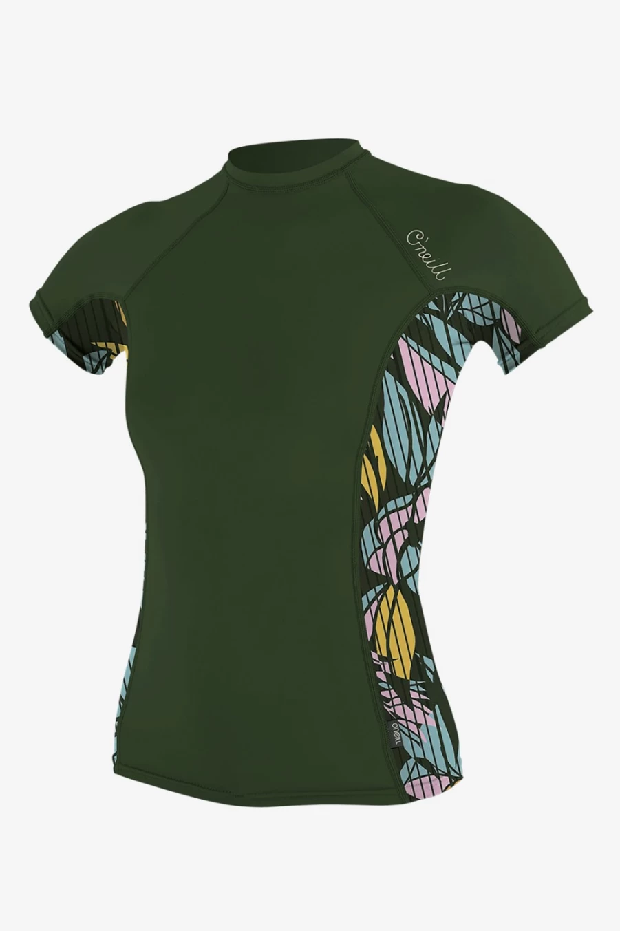 O'Neill Women's Short Sleeve Rash Guard with Side Print - UPF Sun Protection Swim Shirt