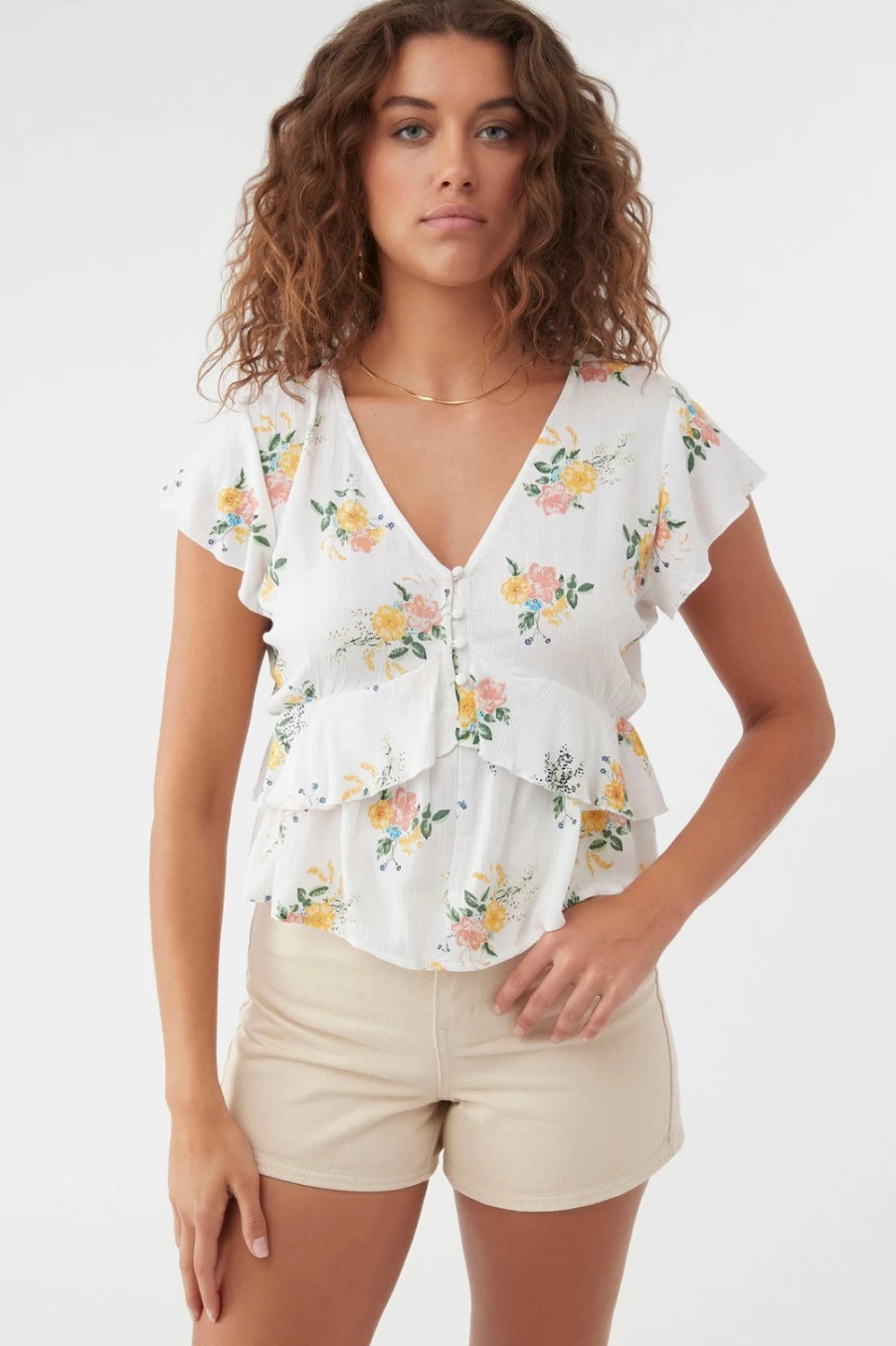O'Neill Women's Zellie Top in Winterwhite - Stylish Casual Wear