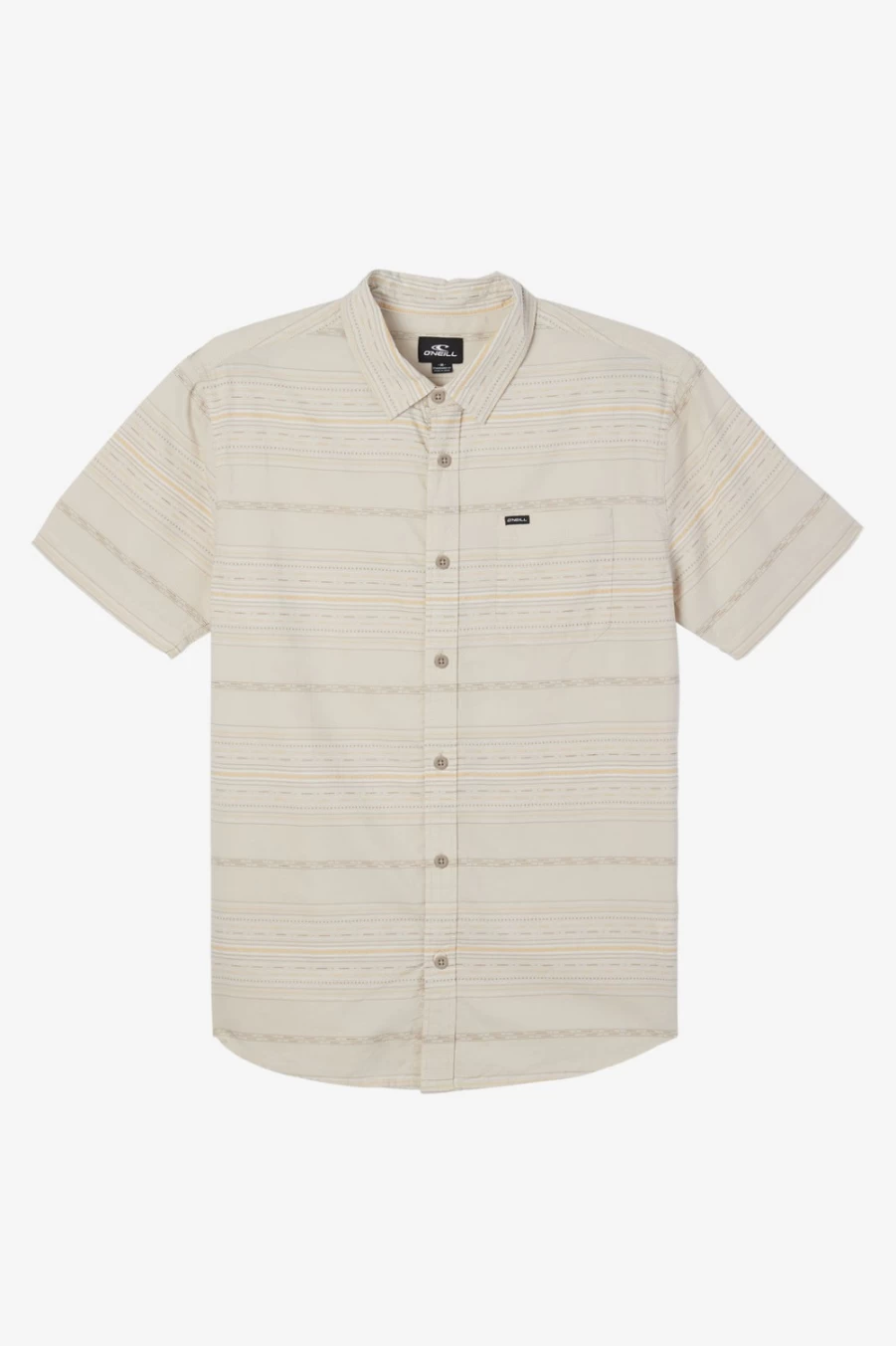 O'Neill Men's Light Khaki Seafaring Stripe Standard Shirt