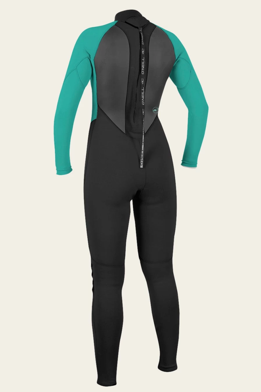 O'Neill Women's Reactor-2 3/2mm Back Zip Full Wetsuit - Black/Light Aqua