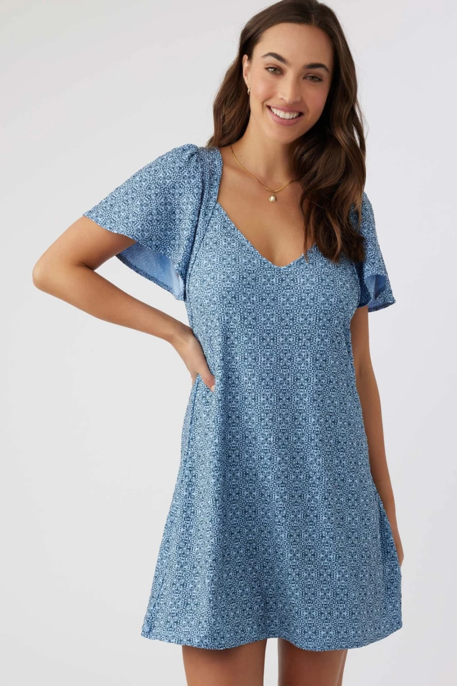 O'Neill Women's Coastal Blue Bernice Dress - Stylish & Comfortable Summer Wear
