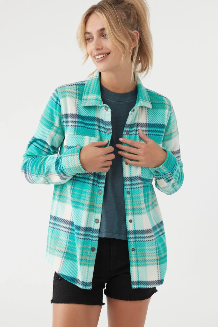 O'Neill Women's Bluegrass Zuma Superfleece Flannel Top