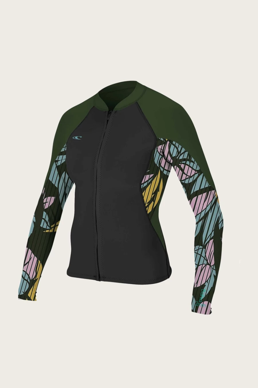 O'Neill Women's Bahia 1.5mm Neoprene Zip Up Jacket - Surfing & Water Sports Wetsuit Top