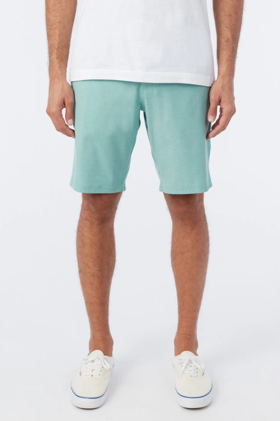 O'Neill Men's Reserve Light Check 19" Hybrid Shorts in Aquawash