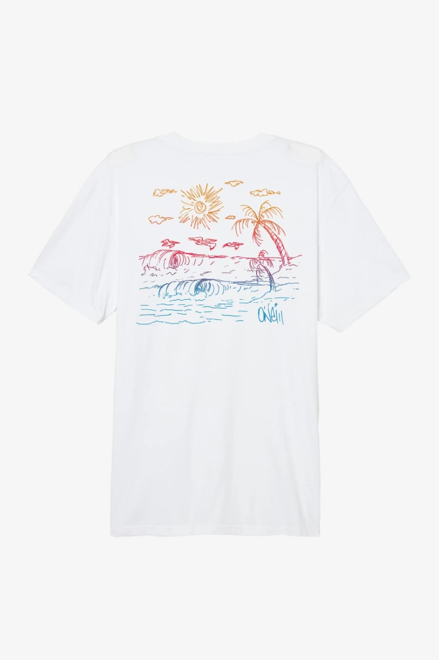 O'Neill Men's White Sketchy Tee - Graphic T-Shirt for Casual Wear