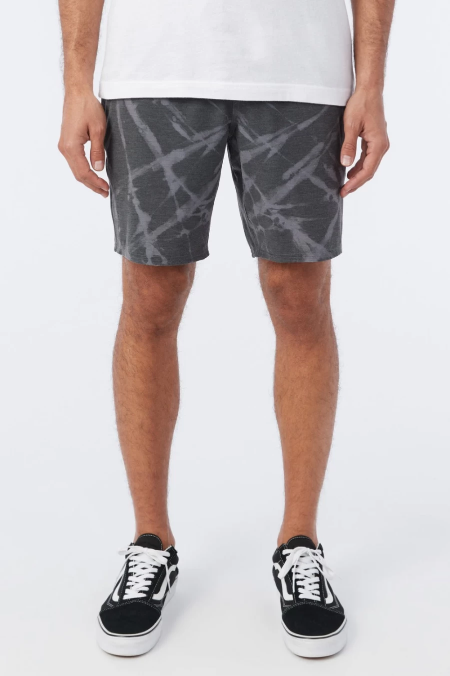 O'Neill Men's Black Hybrid E-Waist Print Shorts - 18" Stockton Style