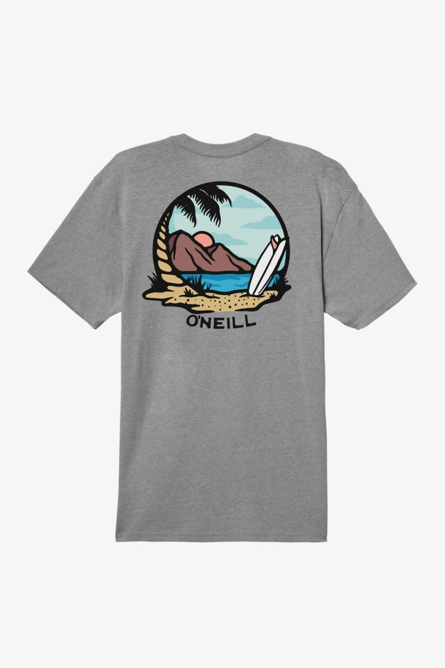 O'Neill Men's Heather Grey Chunk Tee - Casual Comfort Fit T-Shirt