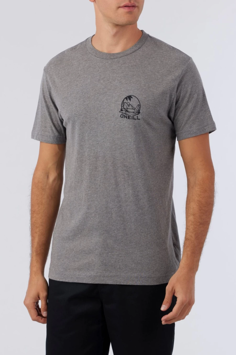 O'Neill Men's Heather Grey Chunk Tee - Casual Comfort Fit T-Shirt