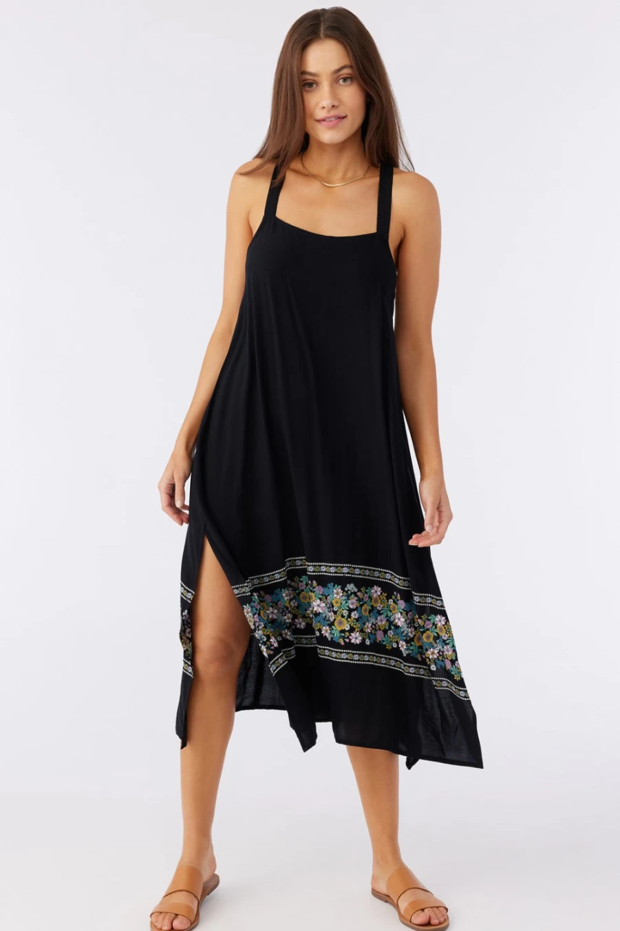 O'Neill Women's Black Miranda Border Dress Cover-Up - Beach Swimwear Essential