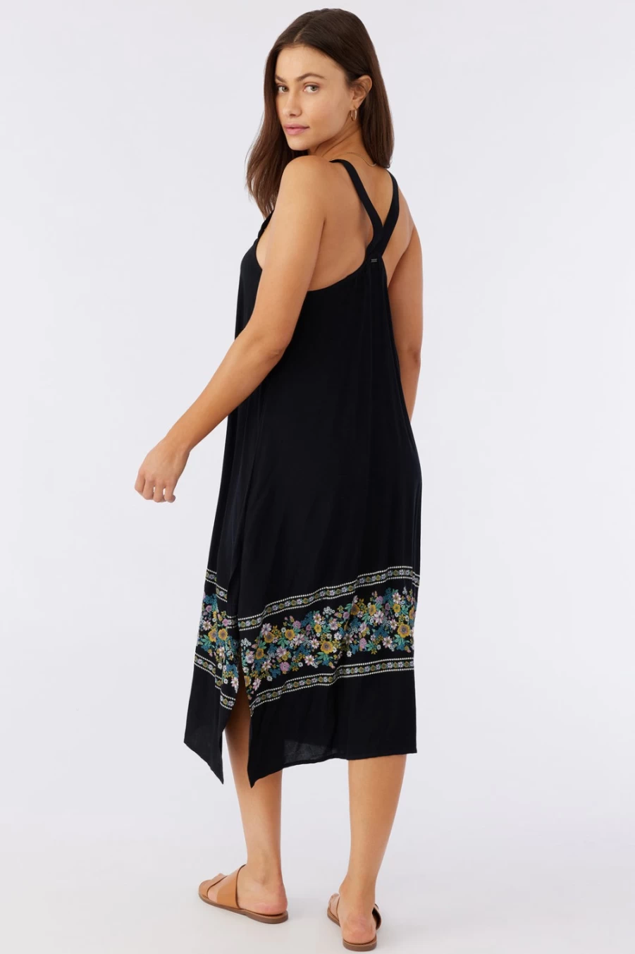 O'Neill Women's Black Miranda Border Dress Cover-Up - Beach Swimwear Essential