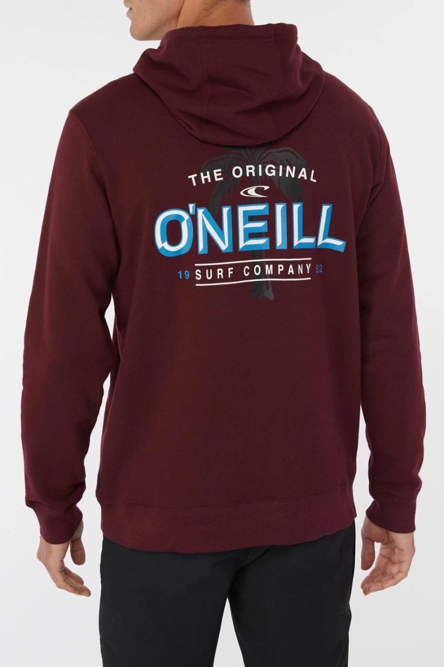 O'Neill Men's Burgundy Fifty Two Print Fill Pullover Fleece Jacket