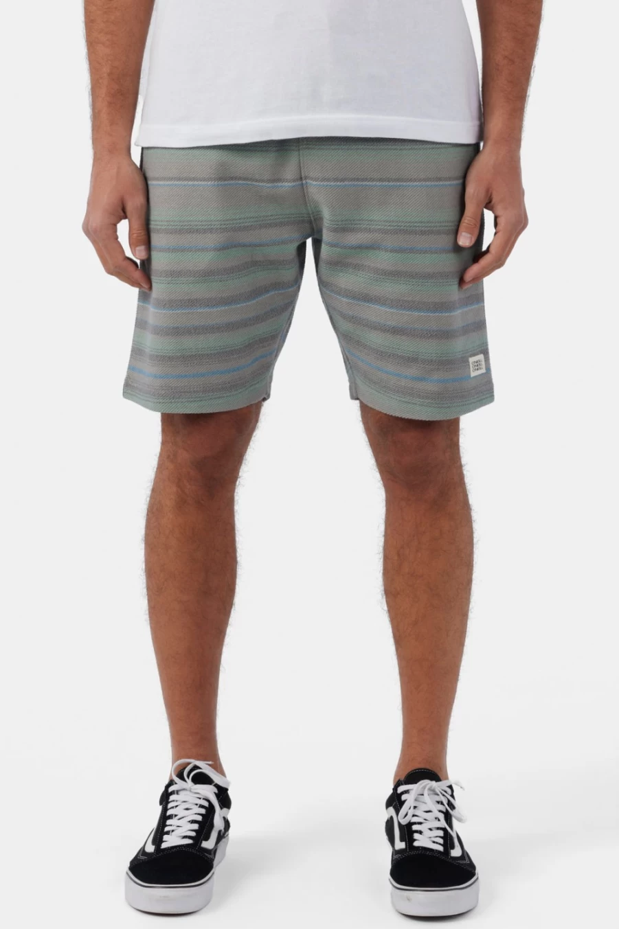 O'Neill Men's Bavaro Stripe 18" Shorts in Light Grey