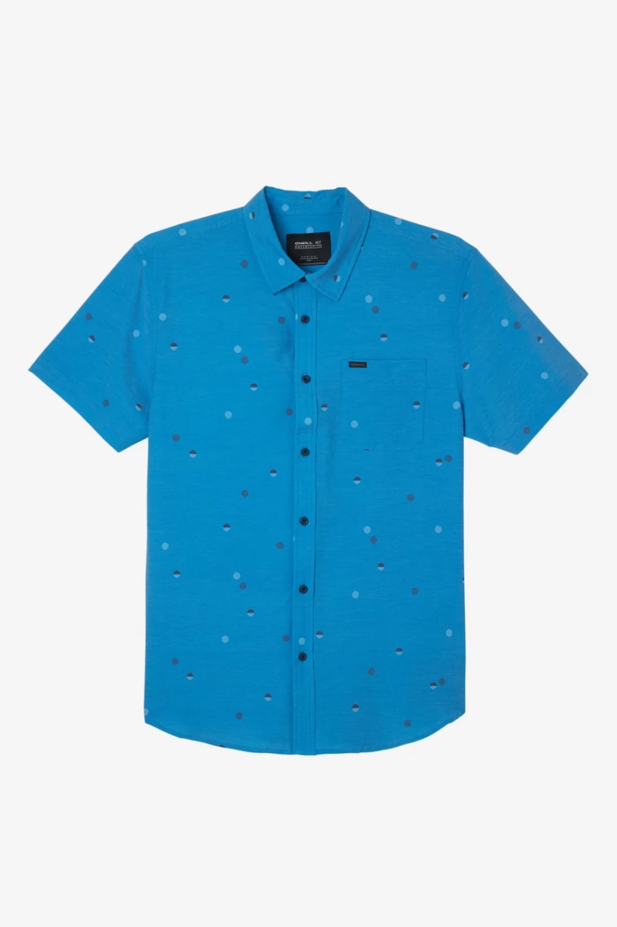 O'Neill Men's TRVLR UPF Traverse Standard Shirt in Medium Blue - Sun Protective Travel Shirt