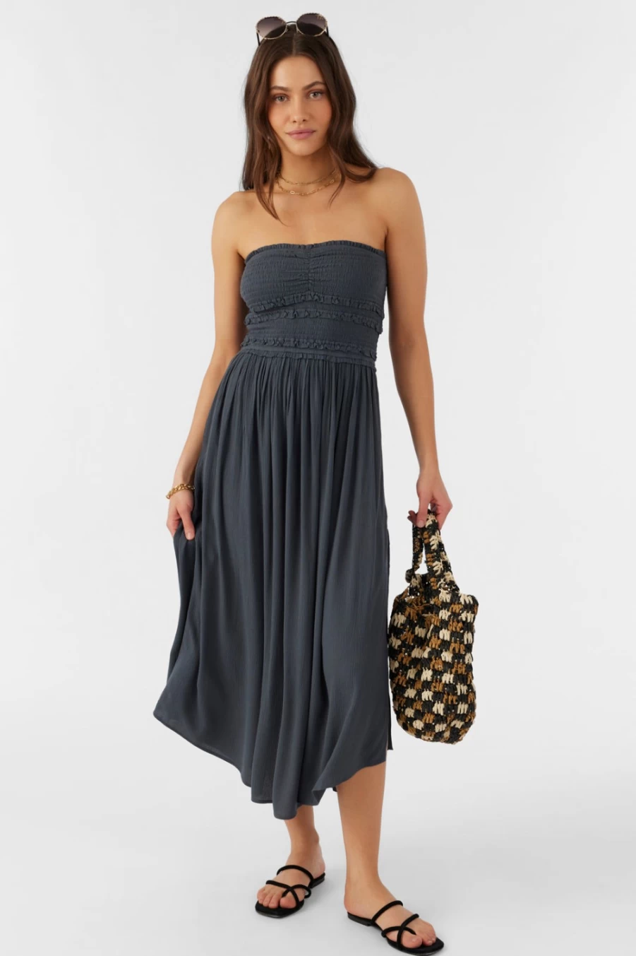 O'Neill Women's Devyn Midi Dress in Slate - Stylish Casual Wear