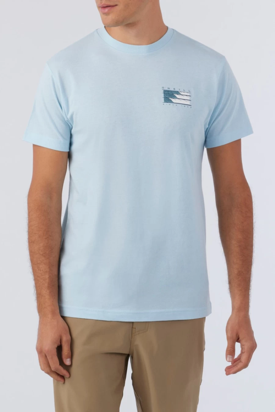 O'Neill Men's Stacked Tee in Sky Blue Heather - Comfortable Casual T-Shirt