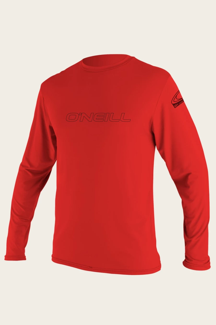 O'Neill Men's Basic Skins 50+ UPF Long Sleeve Sun Shirt - Red