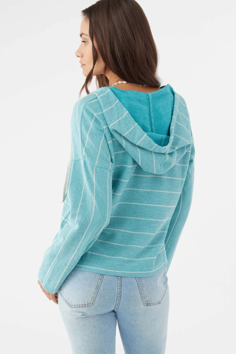 O'Neill Women's Teal Rosarito Hooded Pullover Sweatshirt