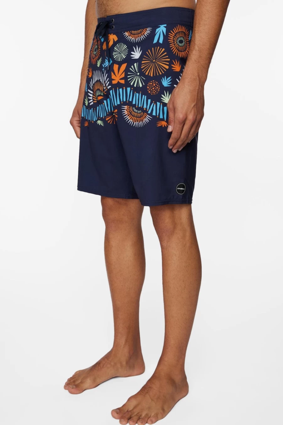 O'Neill Men's Hyperfreak Heist Print 20" Boardshorts in Navy