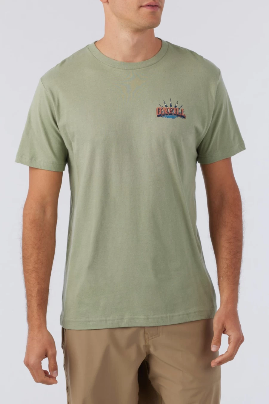 O'Neill Men's Military Green Clampdown Tee - Casual Short Sleeve T-Shirt