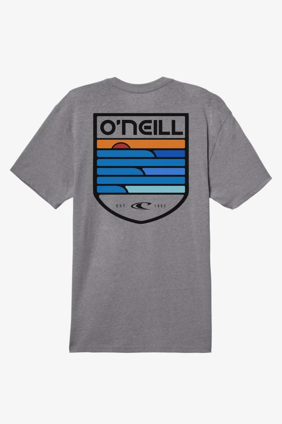 O'Neill Men's Heather Grey Crested Tee - Premium Cotton Crewneck T-Shirt