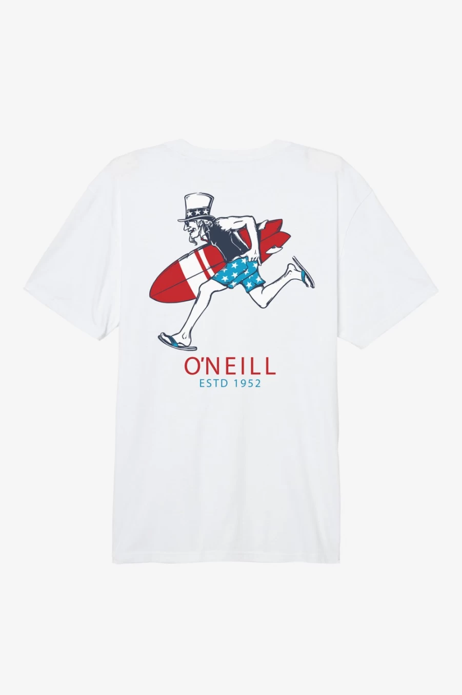 O'Neill Men's Freedom Ahead White T-Shirt - Casual Short Sleeve Tee